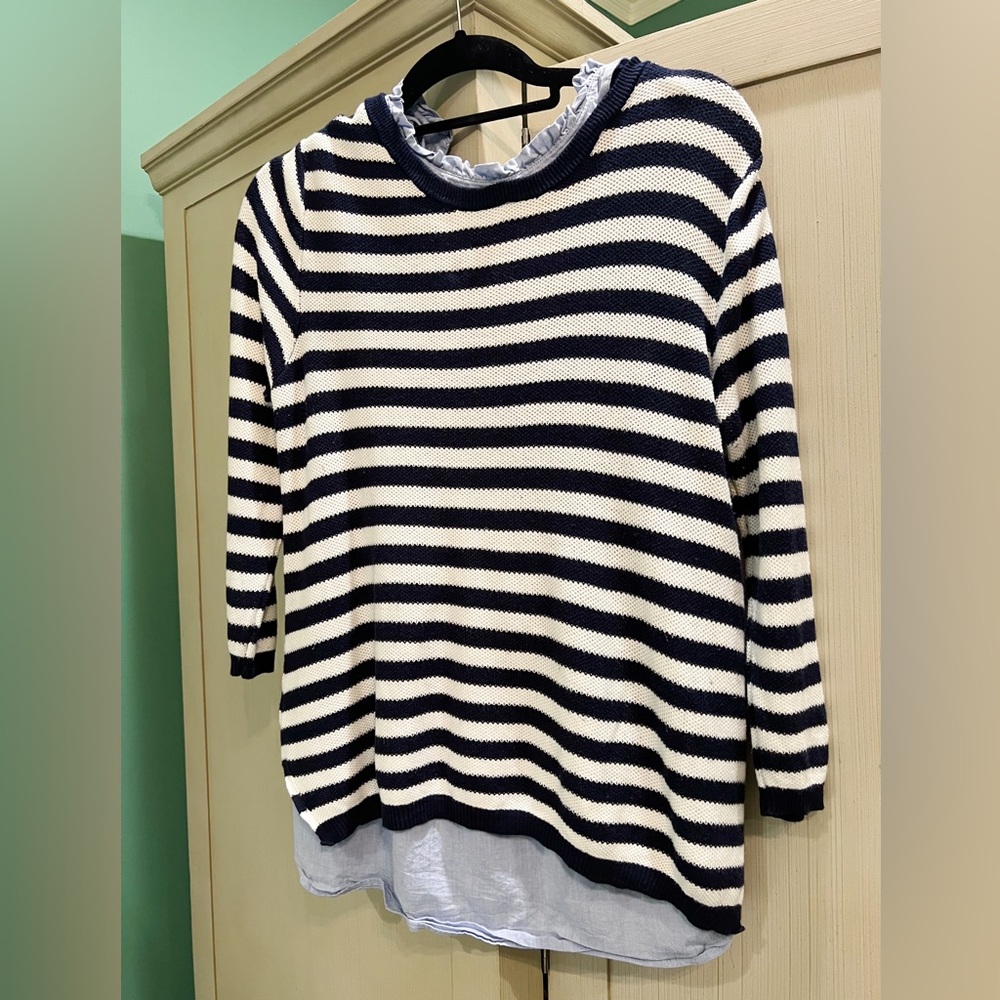 Seraphine Cotton Maternity & Nursing Sweater with Detachable Collar